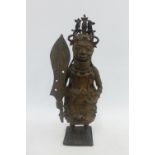 Benin style bronze figure, 44cm high