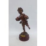 Emile Pinedo (French 1840 - 1916) bronze figure 'Strawberry Girl', signed with foundry mark, on a