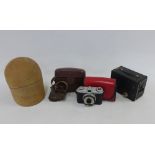 Vintage items to include a milliners hat block, Nettar camera and a Kodak Brownie camera etc (a