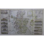 Herman Moll - the North Part of Great Britain Called Scotland, an 18th century hand coloured map,