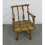 Child's rustic Grotto style chair, 43 x 61cm