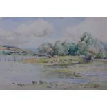 John Murray Thomson, watercolour of landscape, signed and framed under glass, 49 x 33cm