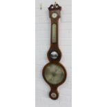 19th century walnut cased five dial banjo barometer, by William Wright 47 Tooley Street, London,