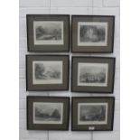 A set of six W.H Bartlett framed prints, (largest 21 x 16cm) (6)