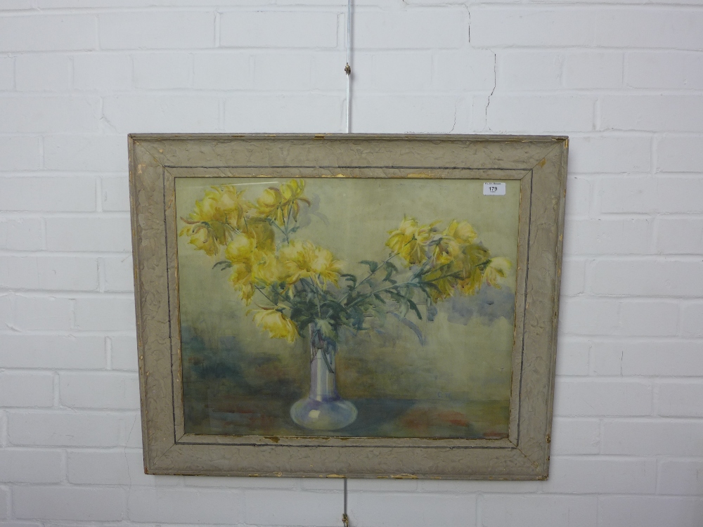 Glasgow School still life of flowers, signed with a monogram CW, framed, 60 x 47cm - Image 2 of 3