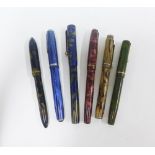 Six vintage fountain pens to include Parker, The Rex and Esterbrook, etc (6)