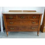 Mahogany ledgeback chest with three short and two long drawers, one stamped Morison & Co, Edinburgh,