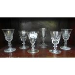 Six various 19th century wine and ale glasses, tallest 12cm (6)