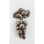 Georg Jensen 'Moonlight Grapes' Sterling silver brooch, stamped with makers mark GEORG JENSEN