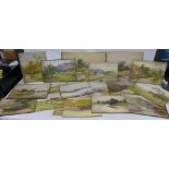 A collection of twenty James Heron unframed watercolours, largest approx 55 x 37cm (20)