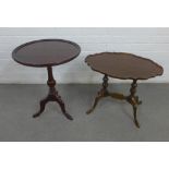 Two mahogany side / wine tables, tallest 57 x 44 x 39cm (2)