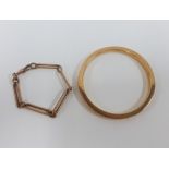 9ct rose gold bangle and a 9ct rose gold watch chain (2) approx 33g