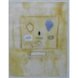 Lorna Brown, mixed media abstract, signed in pencil and dated '92, framed under glass, 23 x 30cm
