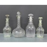 Collection of 19th century decanters and stoppers, tallest 23cm (4)