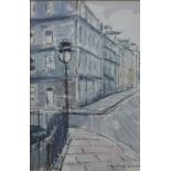 Marjorie Clark, 'Royal Terrace' watercolour, signed with a Torrance Gallery label verso, framed
