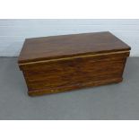Scumbled pine storage trunk, with hinged lid and compartment to the interior, 108 x 47 x 52cm