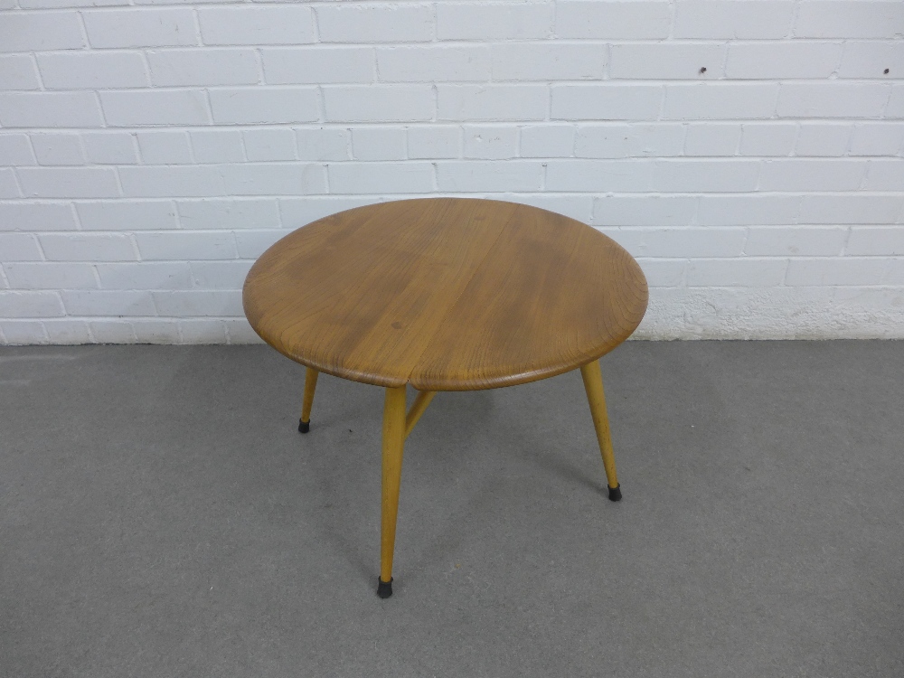 Small Ercol light elm drop leaf table, 61 X 40 X 61 (OPEN), 37CM (CLOSED) - Image 2 of 2