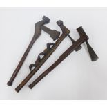 Three Chokwe axes, longest 60cm (3)