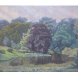 An oil on board of Kilmarnock Park, signed indistinctly and dated 1944, possibly Polish School, 25 x