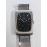 Gents Omega Geneve stainless steel cased wristwatch on a bracelet strap (strap is broken)