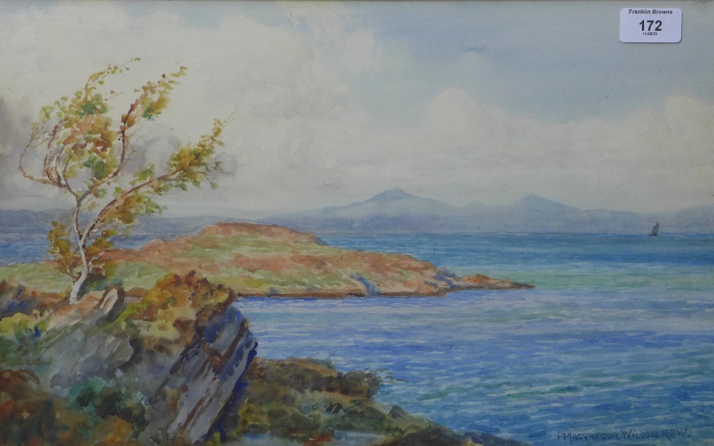 P .MacGregor Wilson, RSW, a watercolour of a Highland Loch, signed and framed under glass, 48 x 29cm