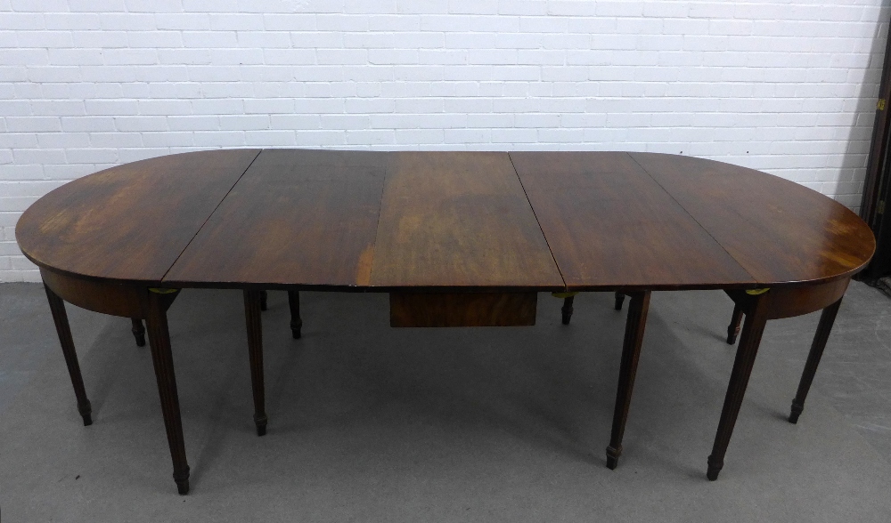 Mahogany d end dining table one extra leaf, lacking some pins, (a/f) 277 x 121 x 75cm