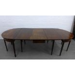 Mahogany d end dining table one extra leaf, lacking some pins, (a/f) 277 x 121 x 75cm