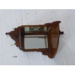 Mahogany mirror back corner shelf bracket, 52 x 82 x 37cm