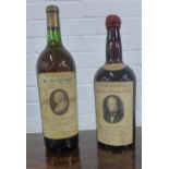 Two 1970's one and a half litre bottles of St Estephe Bordeaux, one commemorating the bicentenary of