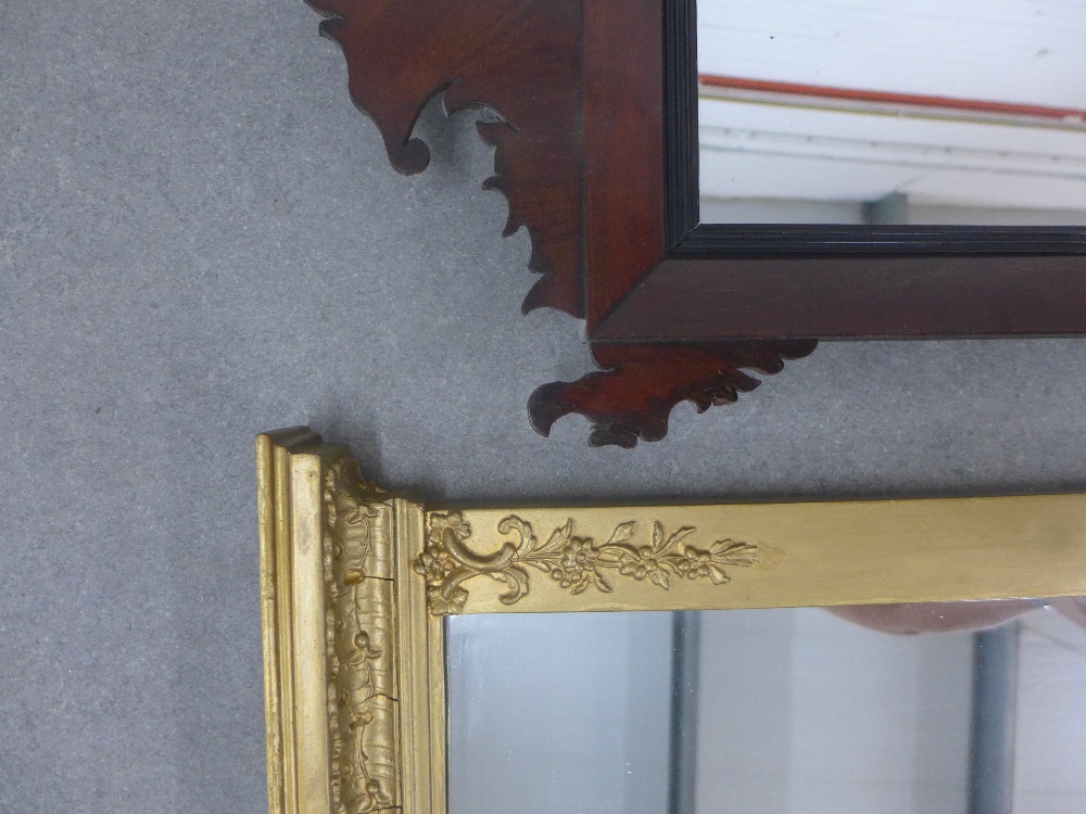 Two mirrors to include a 19th century mahogany fretwork mirror and giltwood pier style mirror, - Image 2 of 3