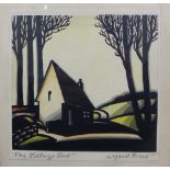 Early 20th century School, 'The Village End' mixed media, signed Alfred ??, framed under glass, 15 x