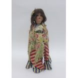 An unusual Newhaven fishwife costume bottle / doll with a Armand Marseille bisque head, overall