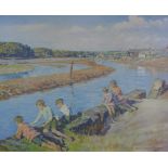 Stanhope A. Forbes, coloured print, in a glazed frame, size overall 85 x 71cm
