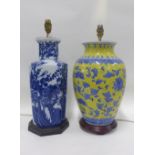 Two Chinese table lamp bases (2)