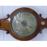 19th century mahogany banjo barometer, the silvered dial inscribed Greco of Perth, 105cm