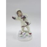 Royal Worcester December fine bone china figure modelled by Freda Doughty 17cm