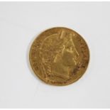 France: 1851 gold 20 Francs coin