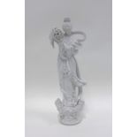 Blanc de chine Guanyin figure, 32cm high