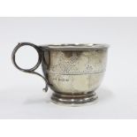 George VI silver christening mug engraved with chickens, Walker & Hall, Birmingham 1936, 7cm high