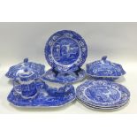 Quantity of Copeland Spode Italian blue and white pottery, (a lot)