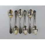 George V set of six silver teaspoons, Sheffield 1911, (6)