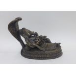 Bronze figure of Ganesh on a cobra throne, 23 x 33cm