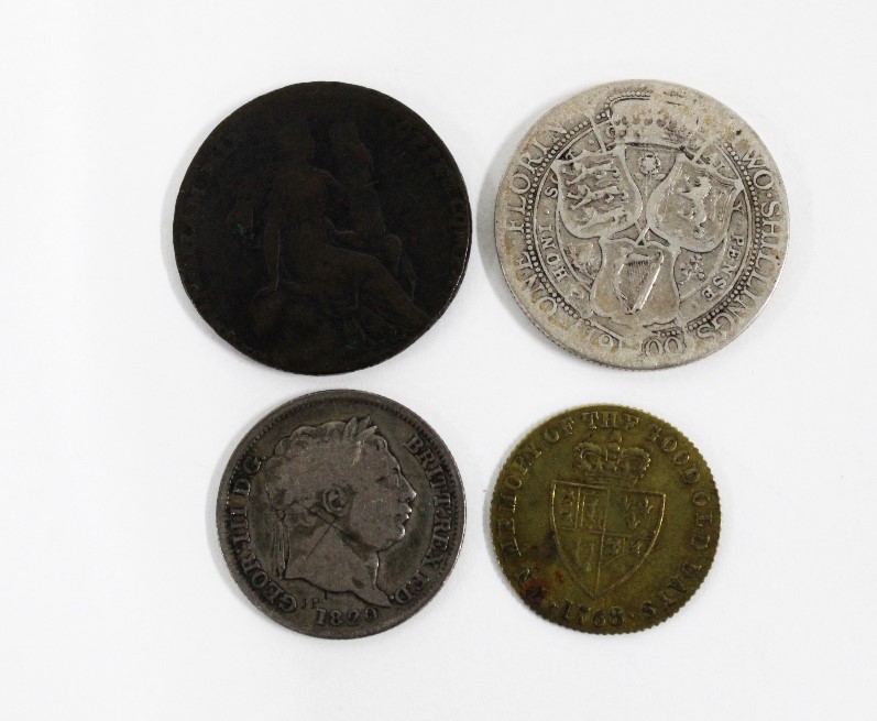 Small group of pre decimal coins to include a Victorian silver crown 1896 (a lot) - Image 3 of 4