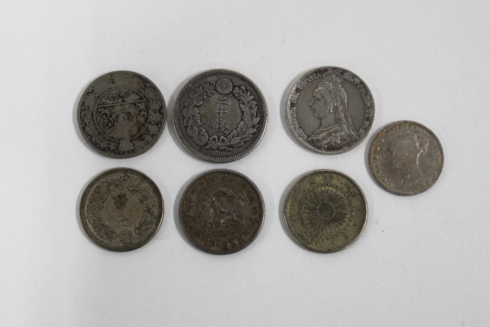 Small group of pre decimal coins to include a Victorian silver crown 1896 (a lot) - Image 4 of 4