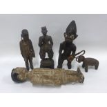 Collection of four carved wooden figures, tallest 43cm (4)