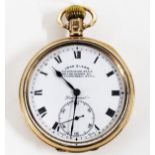 John Elkan, Gent's 9ct gold cased 'Colonial' pocket watch