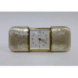 Estyma vintage travel alarm clock, the case with fish pattern