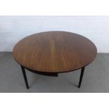 Late 18th / early 19th century mahogany drop leaf breakfast table, demi lune top and tapering