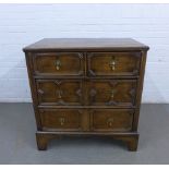 Oak Jacobean style chest of drawers, 89 x 93 x 56cm