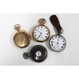 a group of pocket watches to include two gold plated and two silver cased - one inscribed 'To
